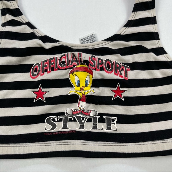 VINTAGE 1996 Looney Tunes Sports Bra Workout 90s Warner Bros Tweety size: small - Picture 6 of 15